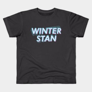 AESPA winter stan name futuristic text glitch MY | Morcaworks Kids T-Shirt